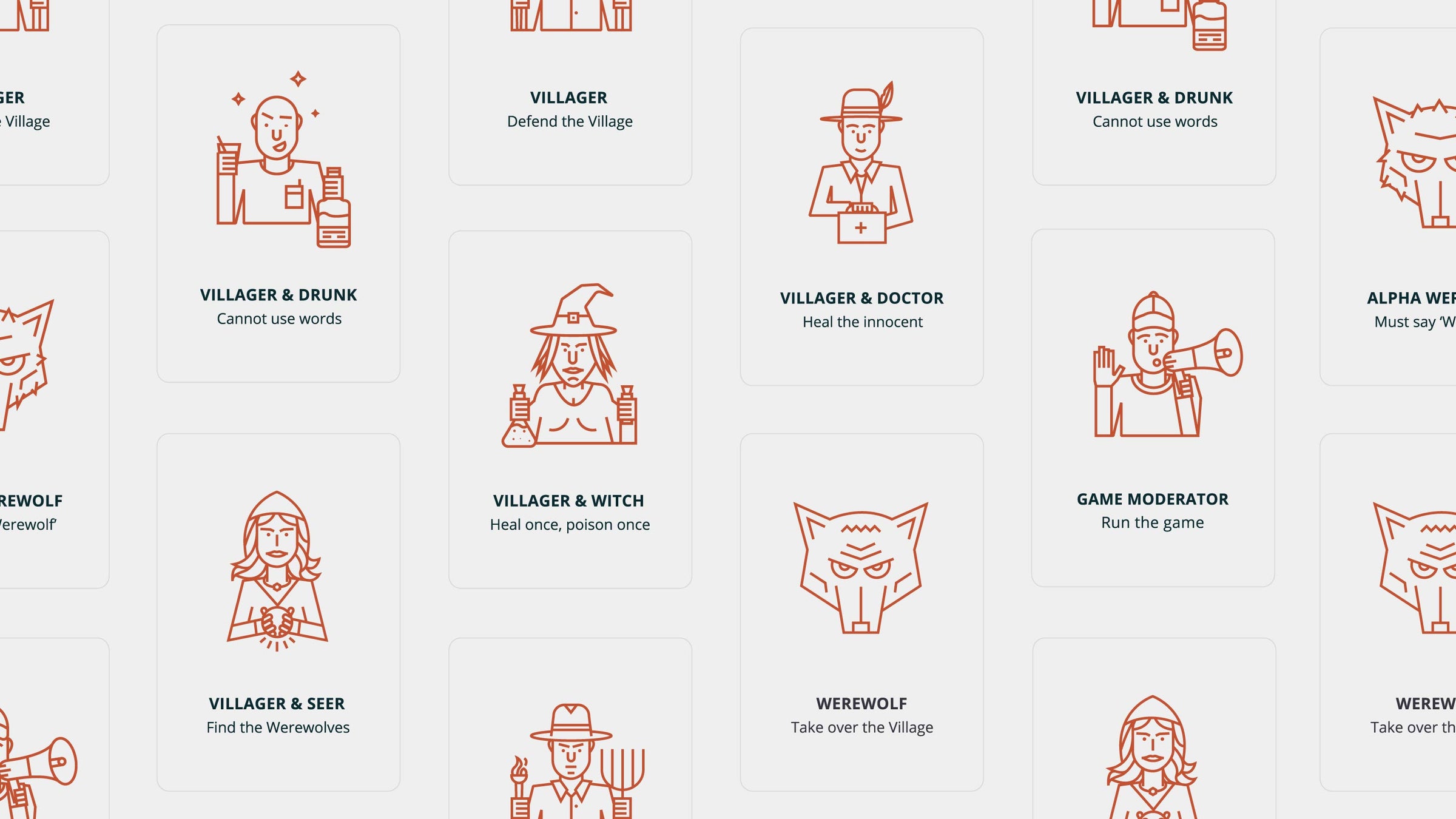 Pattern of Various Werewolf Cards