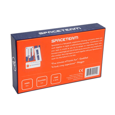 Back of Packaging for Spaceteam game