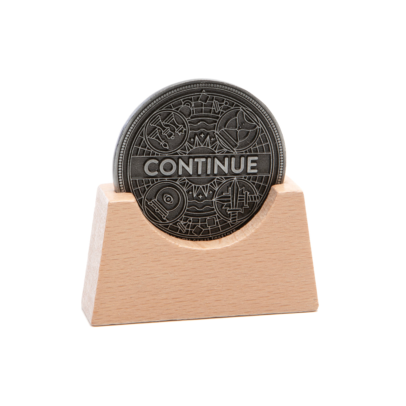 Game Over Coin displaying "Continue" in display stand