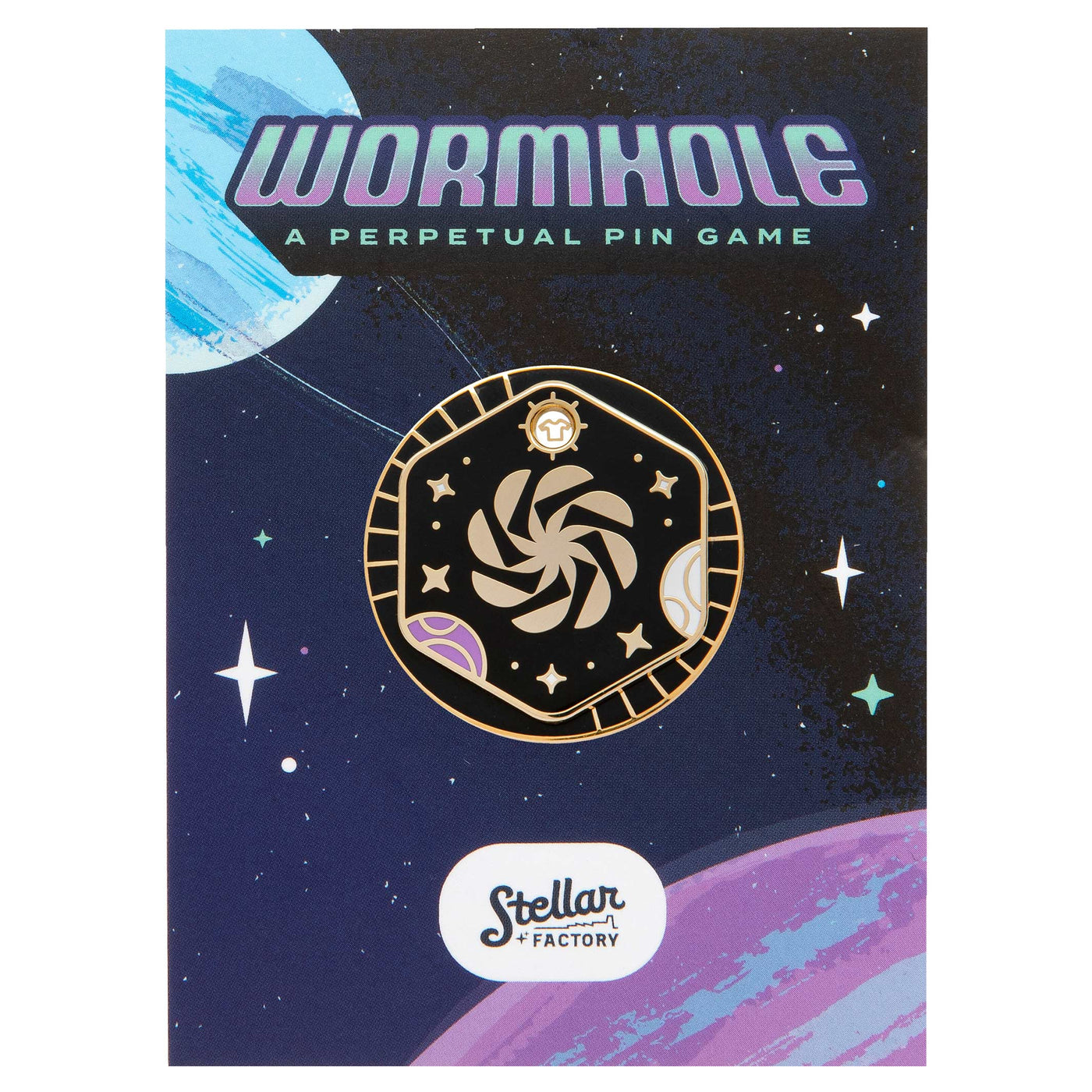 Front of Packaging for Wormhole Pin game