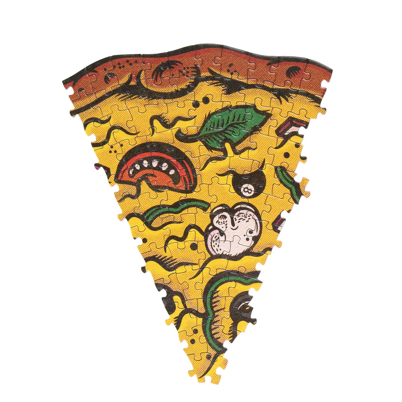 Single Slice of Pizza Puzzle Veggie Supreme Jigsaw Puzzle Assembled