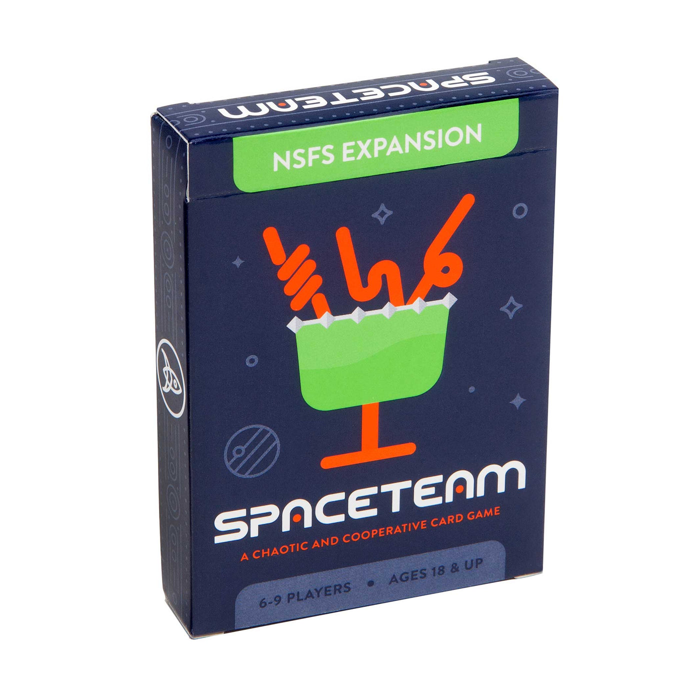 Front of Packaging for Spaceteam game's expansion: NSFS